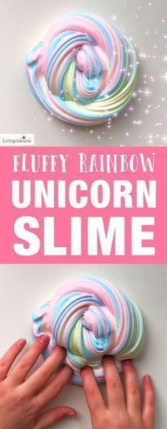 Rainbow Unicorn Fluffy Slime Recipe - Rainbow Unicorn Fluffy Slime Recipe -   19 diy Slime tutorial ideas