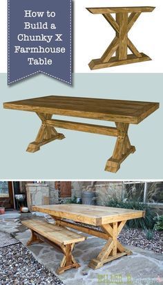 How to Build a Chunky X Farmhouse Table - How to Build a Chunky X Farmhouse Table -   19 diy Table farmhouse ideas