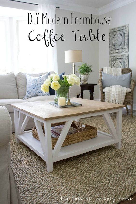 DIY Modern Farmhouse Coffee Table - Sincerely, Marie Designs - DIY Modern Farmhouse Coffee Table - Sincerely, Marie Designs -   19 diy Table farmhouse ideas