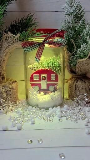 Christmas farmhouse color changing light up mason jar with remote control. - Christmas farmhouse color changing light up mason jar with remote control. -   19 dollar tree christmas diy decorations outdoor ideas