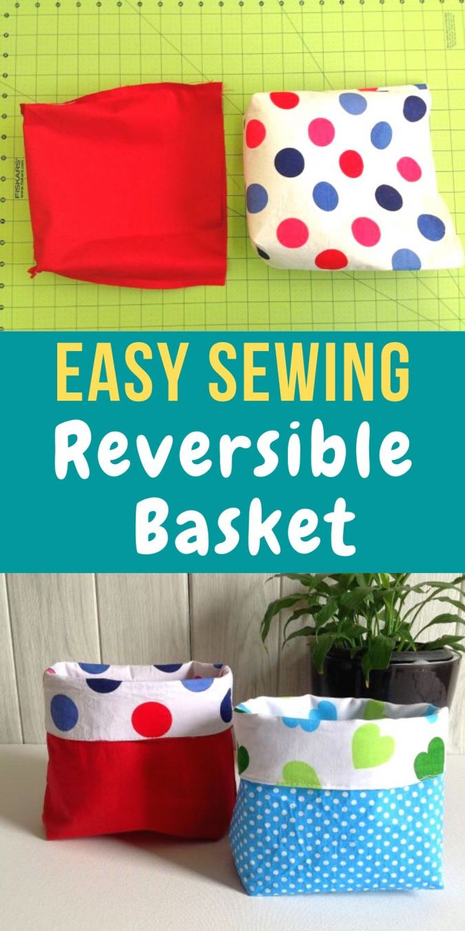 DIY Reversible Fabric Baskets ( Easy Sewing Project) - DIY Reversible Fabric Baskets ( Easy Sewing Project) -   19 fabric crafts diy easy ideas