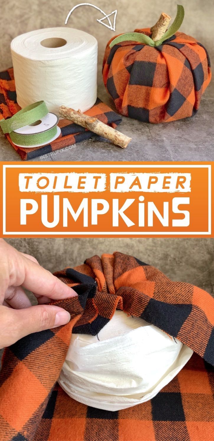 No-Sew Toilet Paper Pumpkins (Cheap & Easy Fall Decor Idea!) - No-Sew Toilet Paper Pumpkins (Cheap & Easy Fall Decor Idea!) -   19 fabric crafts diy easy ideas