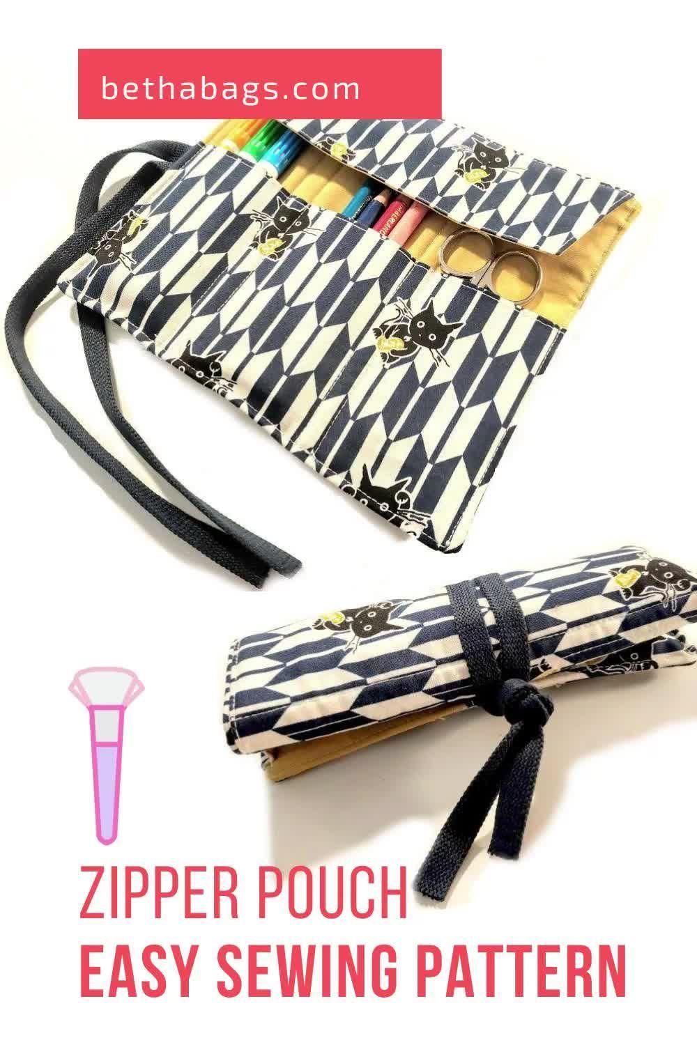 Roll Up Pencil Case Sewing Pattern PDF - Roll Up Pencil Case Sewing Pattern PDF -   19 fabric crafts diy no sew ideas