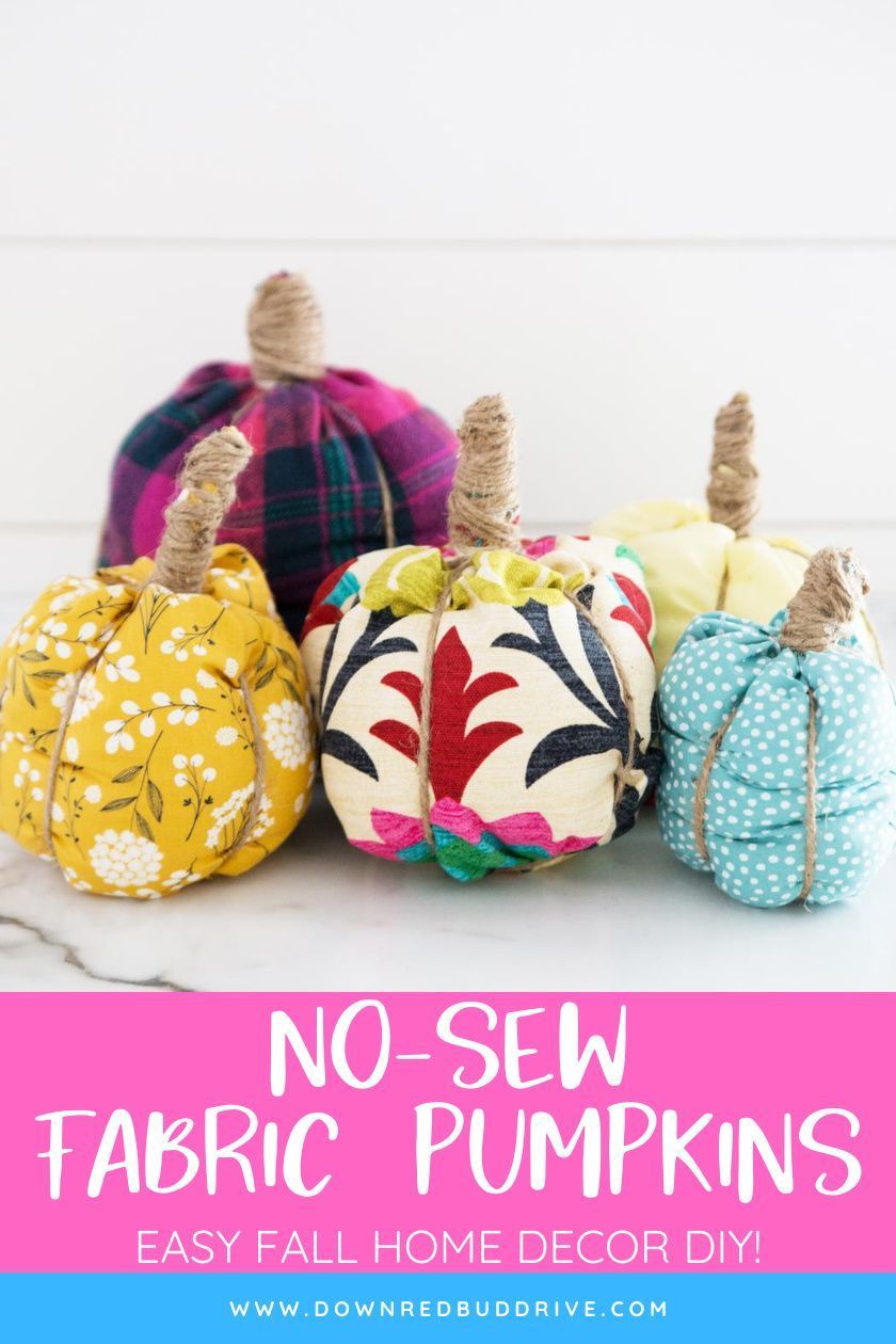 DIY No-Sew Fabric Pumpkins - DIY No-Sew Fabric Pumpkins -   19 fabric crafts diy no sew ideas