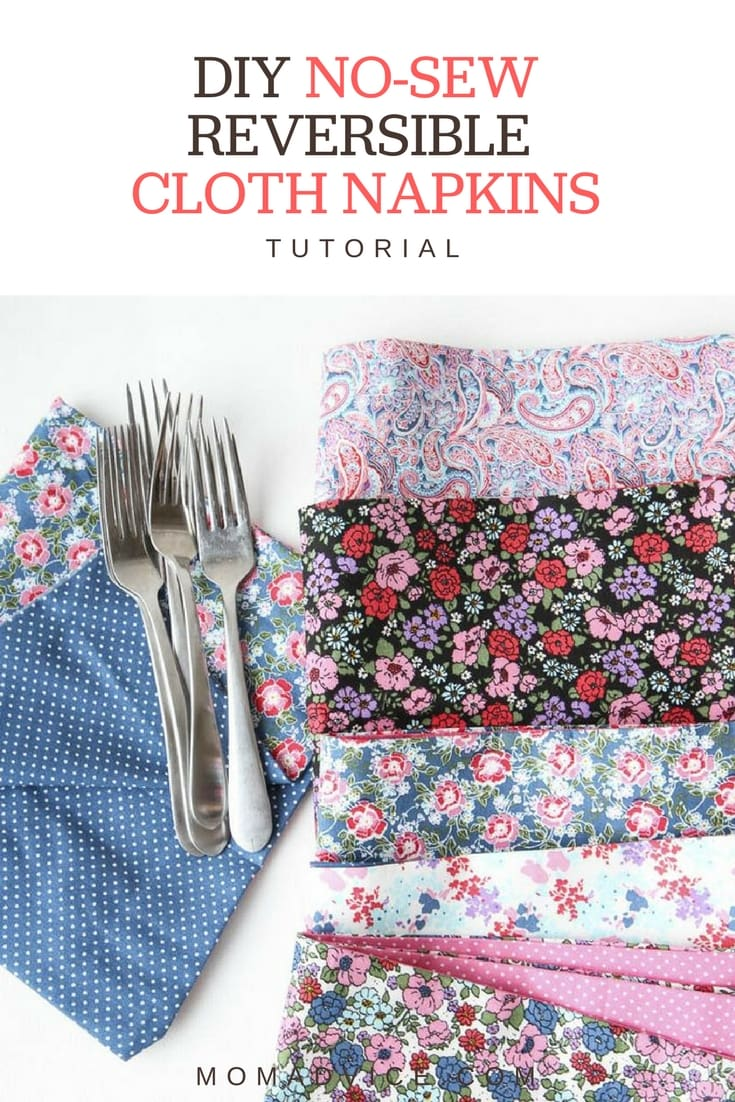 DIY No-Sew Reversible Cloth Napkins - DIY No-Sew Reversible Cloth Napkins -   19 fabric crafts diy no sew ideas