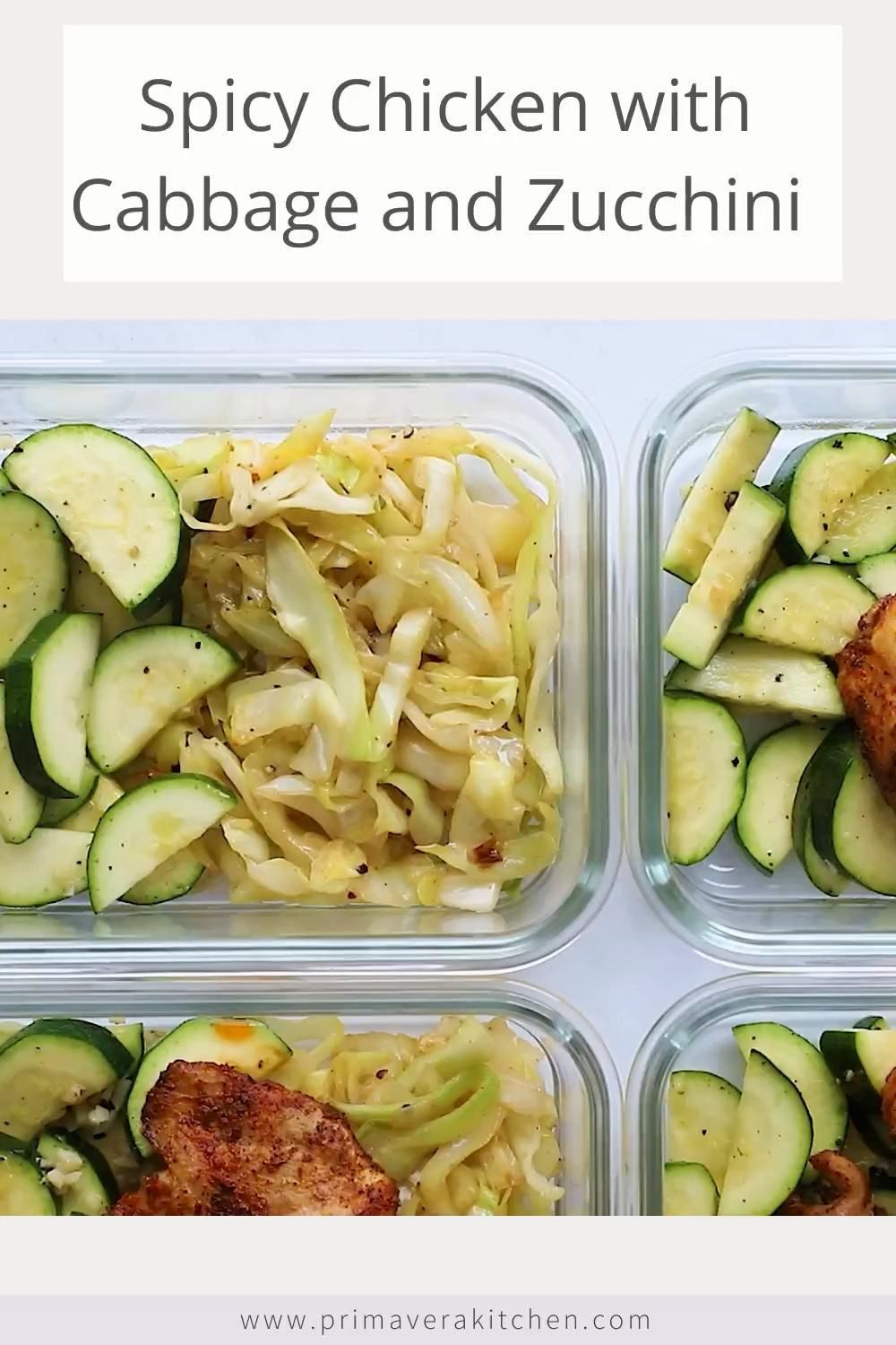 Spicy Chicken with Sauteed Cabbage and Zucchini Bowls - Spicy Chicken with Sauteed Cabbage and Zucchini Bowls -   19 meal prep recipes for beginners simple ideas
