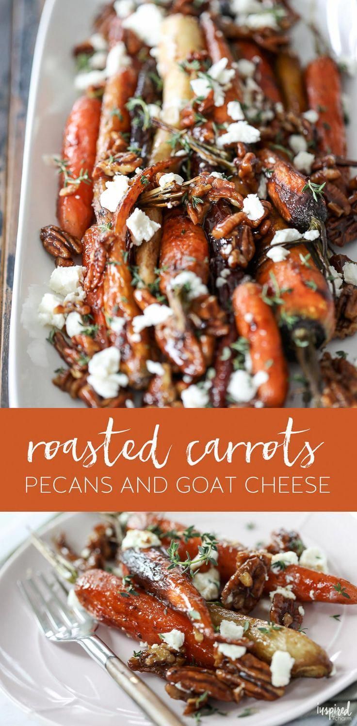 Roasted Carrots with Candied Pecans and Goat Cheese - Roasted Carrots with Candied Pecans and Goat Cheese -   19 thanksgiving recipes side dishes healthy ideas
