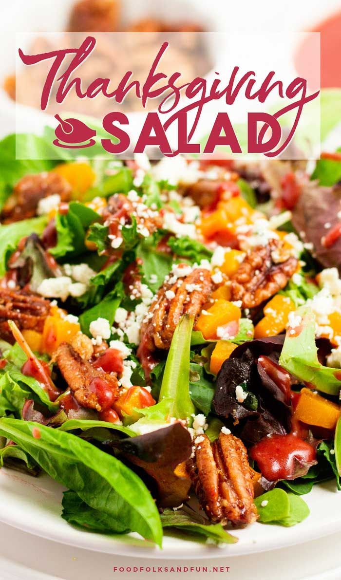 Thanksgiving Salad with Cranberry Vinaigrette • Food Folks and Fun - Thanksgiving Salad with Cranberry Vinaigrette • Food Folks and Fun -   19 thanksgiving recipes side dishes healthy ideas