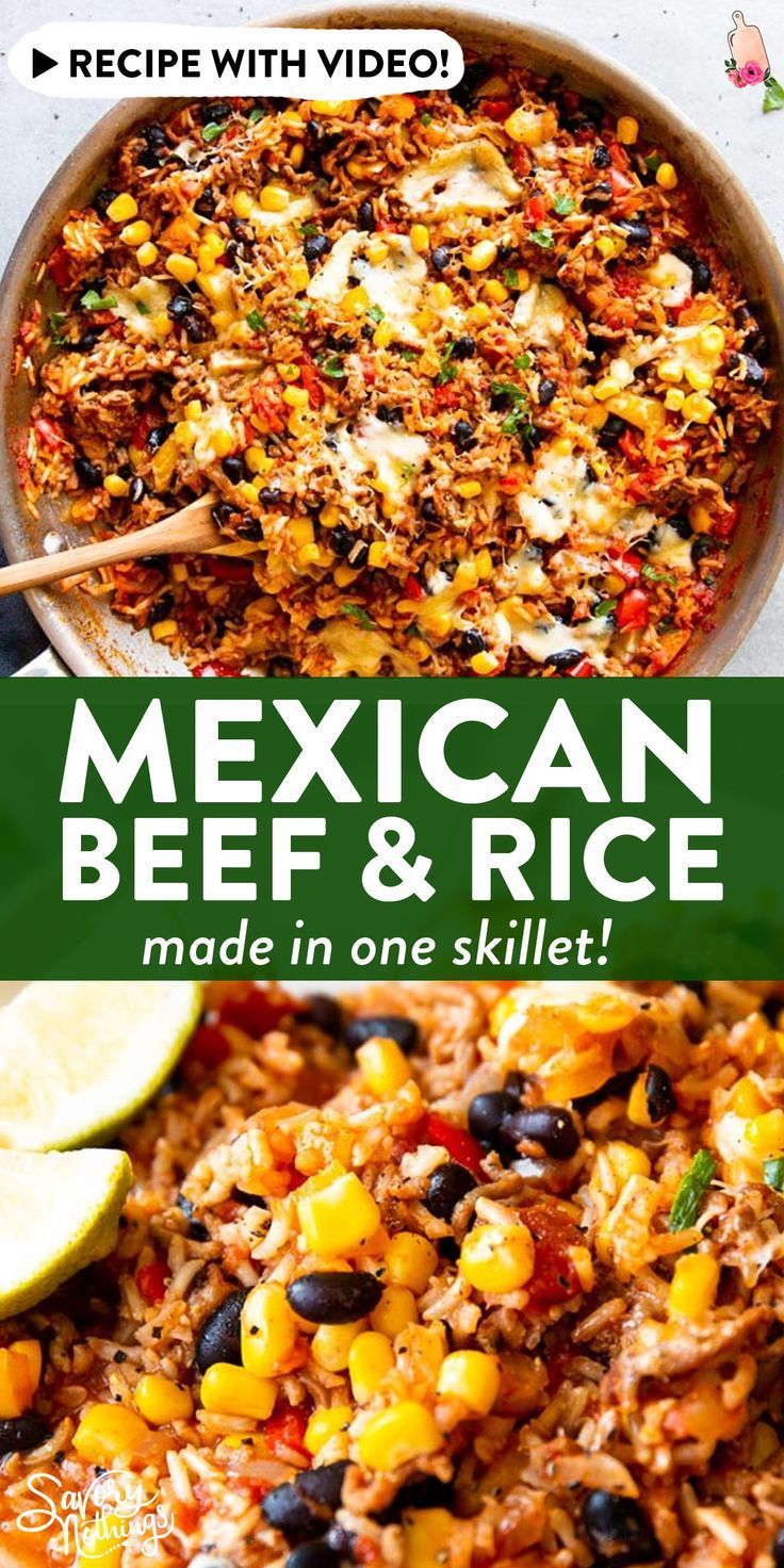 One Pot Mexican Beef and Rice Skillet - One Pot Mexican Beef and Rice Skillet -   20 dinner recipes for family main dishes ground beef ideas