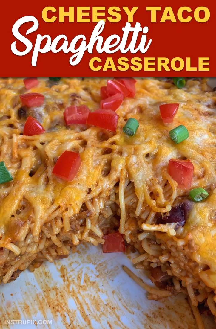 Easy & fun dinner idea for the family! Taco Spaghetti Casserole - Easy & fun dinner idea for the family! Taco Spaghetti Casserole -   20 dinner recipes for family main dishes ground beef ideas