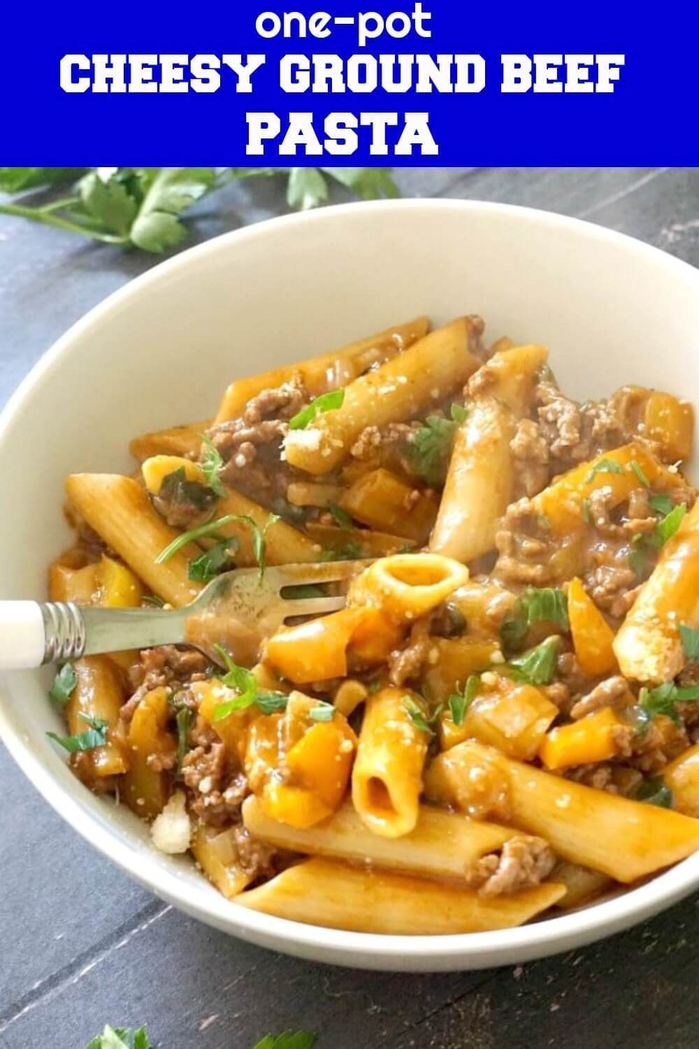 One-Pot Cheesy Ground Beef Pasta - One-Pot Cheesy Ground Beef Pasta -   20 dinner recipes for family main dishes ground beef ideas
