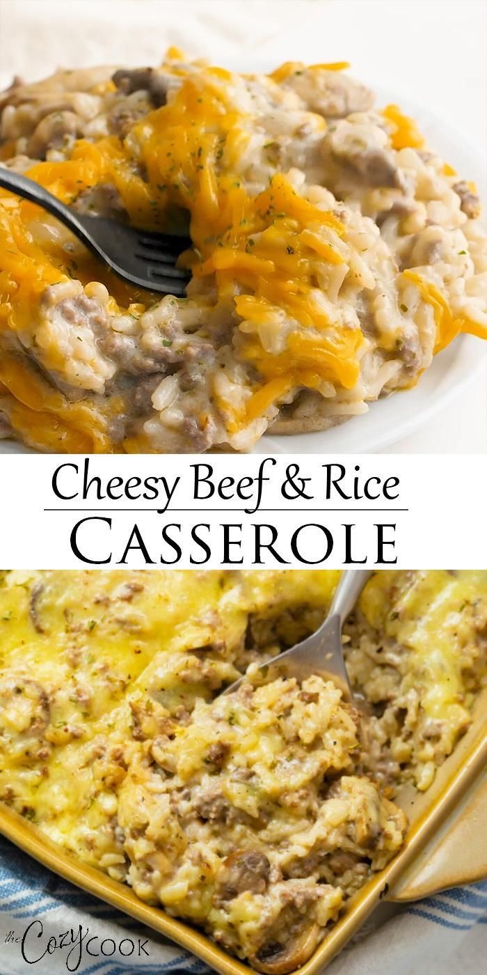 Cheesy Ground Beef and Rice Casserole - Cheesy Ground Beef and Rice Casserole -   20 dinner recipes for family main dishes ground beef ideas