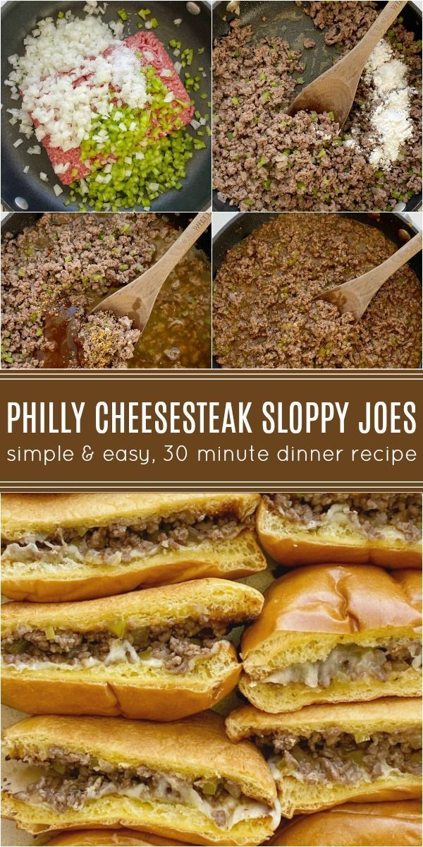 Philly Cheesesteak Sloppy Joes - Philly Cheesesteak Sloppy Joes -   20 dinner recipes for family main dishes ground beef ideas