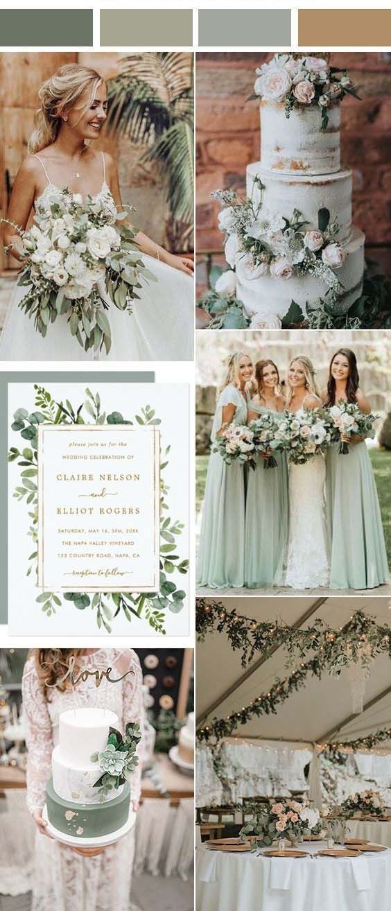 Botanical Gold Greenery Wedding Invitation - Botanical Gold Greenery Wedding Invitation -   20 sage green wedding ideas