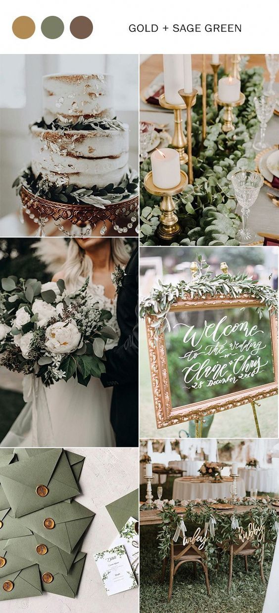 Gold and Sage Green Color Pallet - Gold and Sage Green Color Pallet -   20 sage green wedding ideas