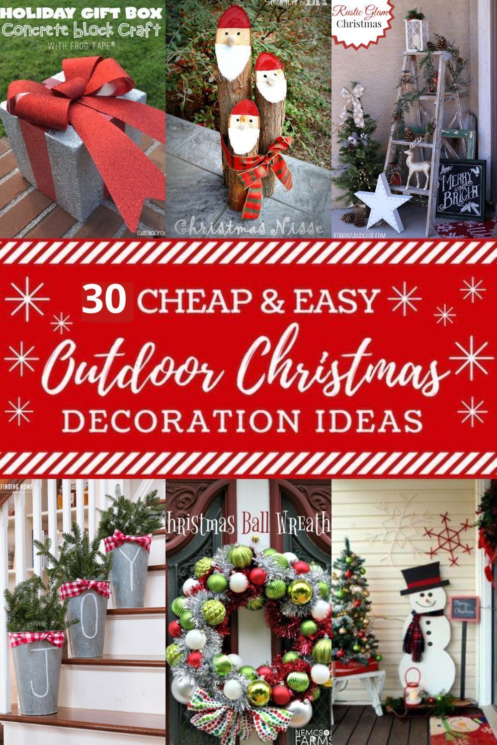 30 Cheap And Easy Outdoor Christmas Decoration Ideas - 30 Cheap And Easy Outdoor Christmas Decoration Ideas -   23 diy christmas decorations outdoor easy ideas