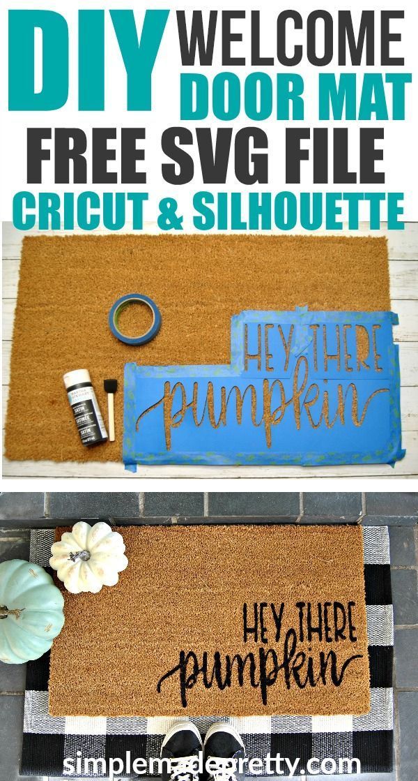 DIY Fall Welcome Mat With Free SVG File (for Cricut & Silhouette) - DIY Fall Welcome Mat With Free SVG File (for Cricut & Silhouette) -   23 diy Projects fall ideas