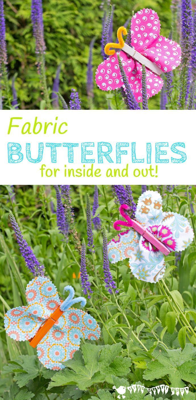 FABRIC CLOTHESPIN BUTTERFLIES - FABRIC CLOTHESPIN BUTTERFLIES -   23 fabric crafts for kids to make ideas