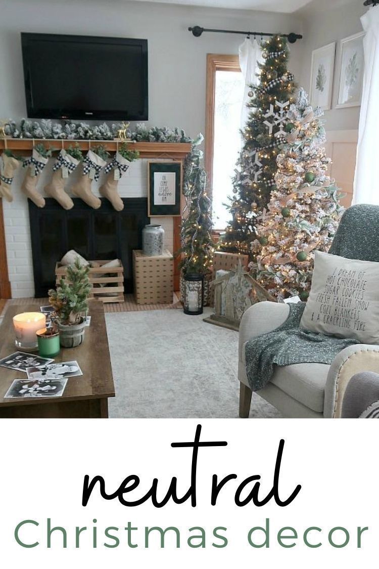 My Three Tree Christmas - Neutral Farmhouse Christmas Trees and Stockings - The Crazy Craft Lady - My Three Tree Christmas - Neutral Farmhouse Christmas Trees and Stockings - The Crazy Craft Lady -   14 xmas decorations living room diy crafts ideas