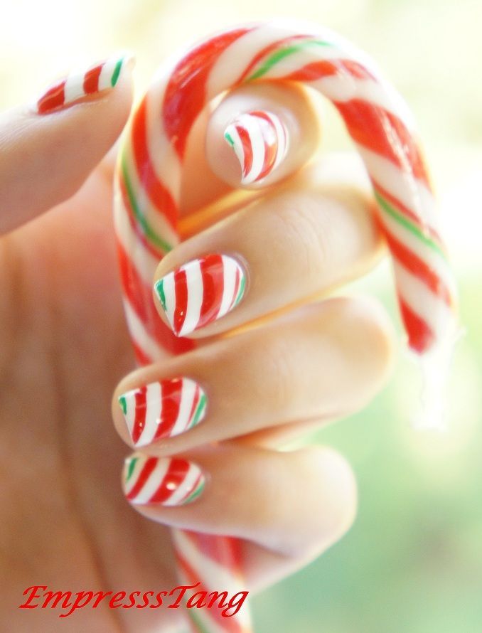 Christmas Candy Cane Nails by EmpressTang on DeviantArt - Christmas Candy Cane Nails by EmpressTang on DeviantArt -   14 xmas nails christmas candy canes ideas