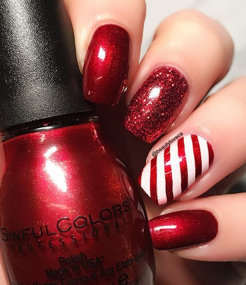 Prairie Beauty: 12 NAILS OF CHRISTMAS: Red & White Candy Cane Nails - Prairie Beauty: 12 NAILS OF CHRISTMAS: Red & White Candy Cane Nails -   14 xmas nails christmas candy canes ideas