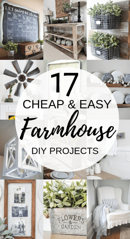 17 DIY Farmhouse Decor Projects That Will Save You Time & Money - 17 DIY Farmhouse Decor Projects That Will Save You Time & Money -   15 home decor for cheap living room ideas