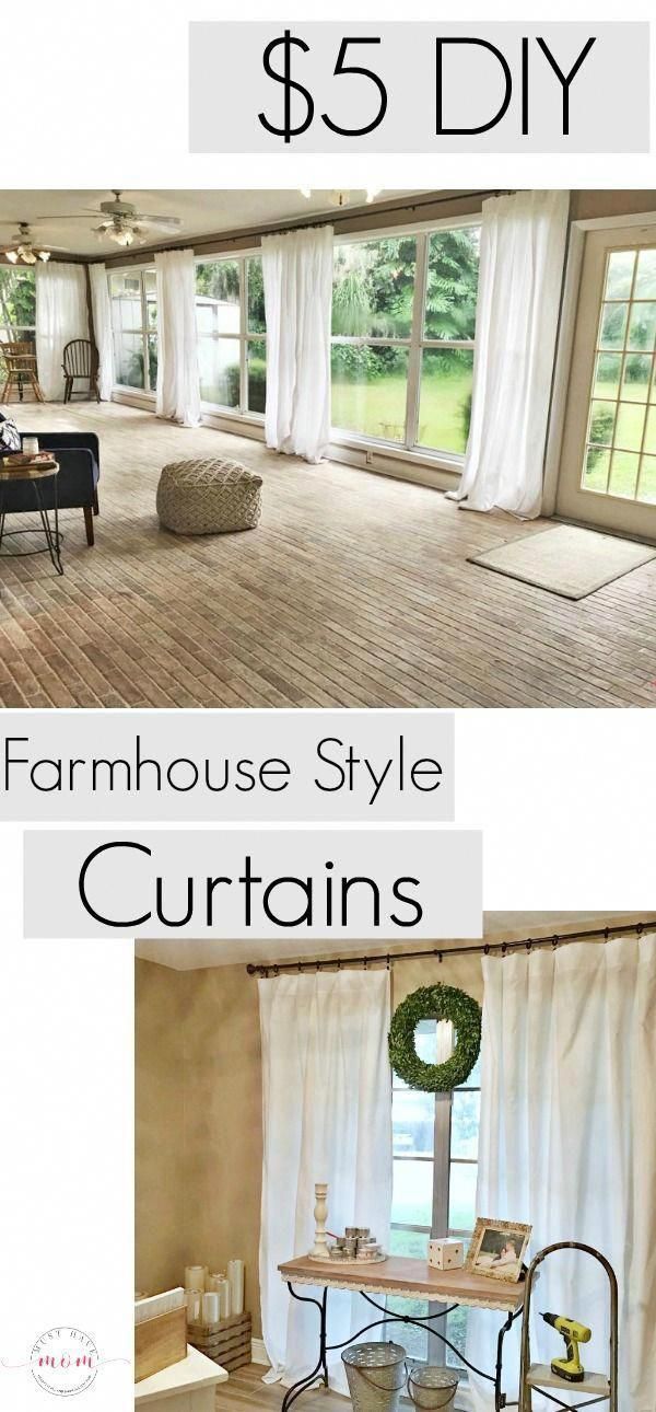 Cheap Farmhouse Style Curtains Just $5 & No Sewing! - Cheap Farmhouse Style Curtains Just $5 & No Sewing! -   15 home decor for cheap living room ideas