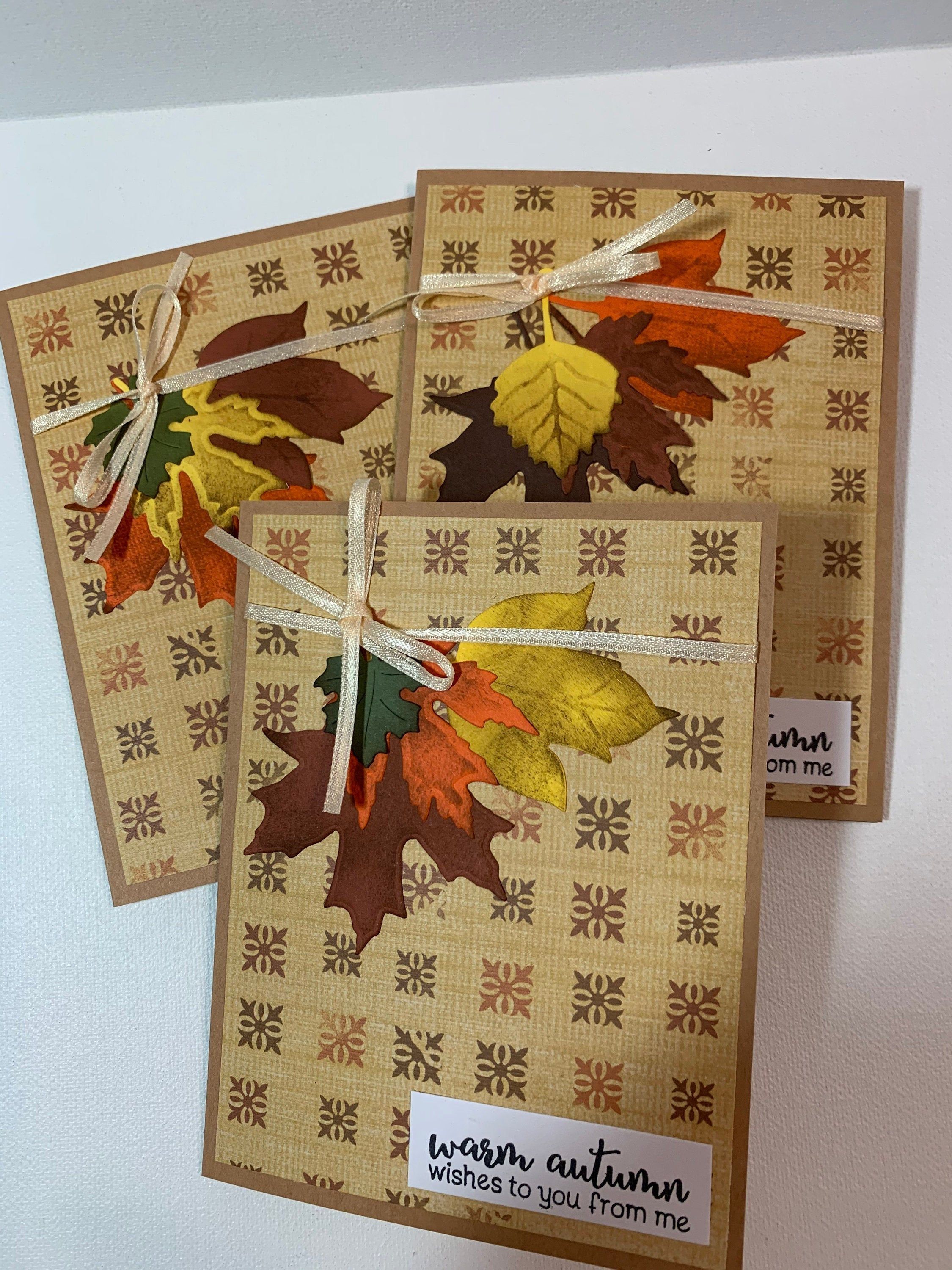 Warm Autumn Wishes Card Set of 3 Autumn Leaves Card Set of 3 | Etsy - Warm Autumn Wishes Card Set of 3 Autumn Leaves Card Set of 3 | Etsy -   16 diy thanksgiving cards handmade ideas