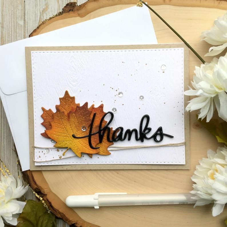 Handmade Thank You Card, Thank You Cards, Thanks Card, Fall, Thanksgiving, Fall Leaves, Wood, Rustic, Thanks, A2, Greeting Card - Handmade Thank You Card, Thank You Cards, Thanks Card, Fall, Thanksgiving, Fall Leaves, Wood, Rustic, Thanks, A2, Greeting Card -   16 diy thanksgiving cards handmade ideas