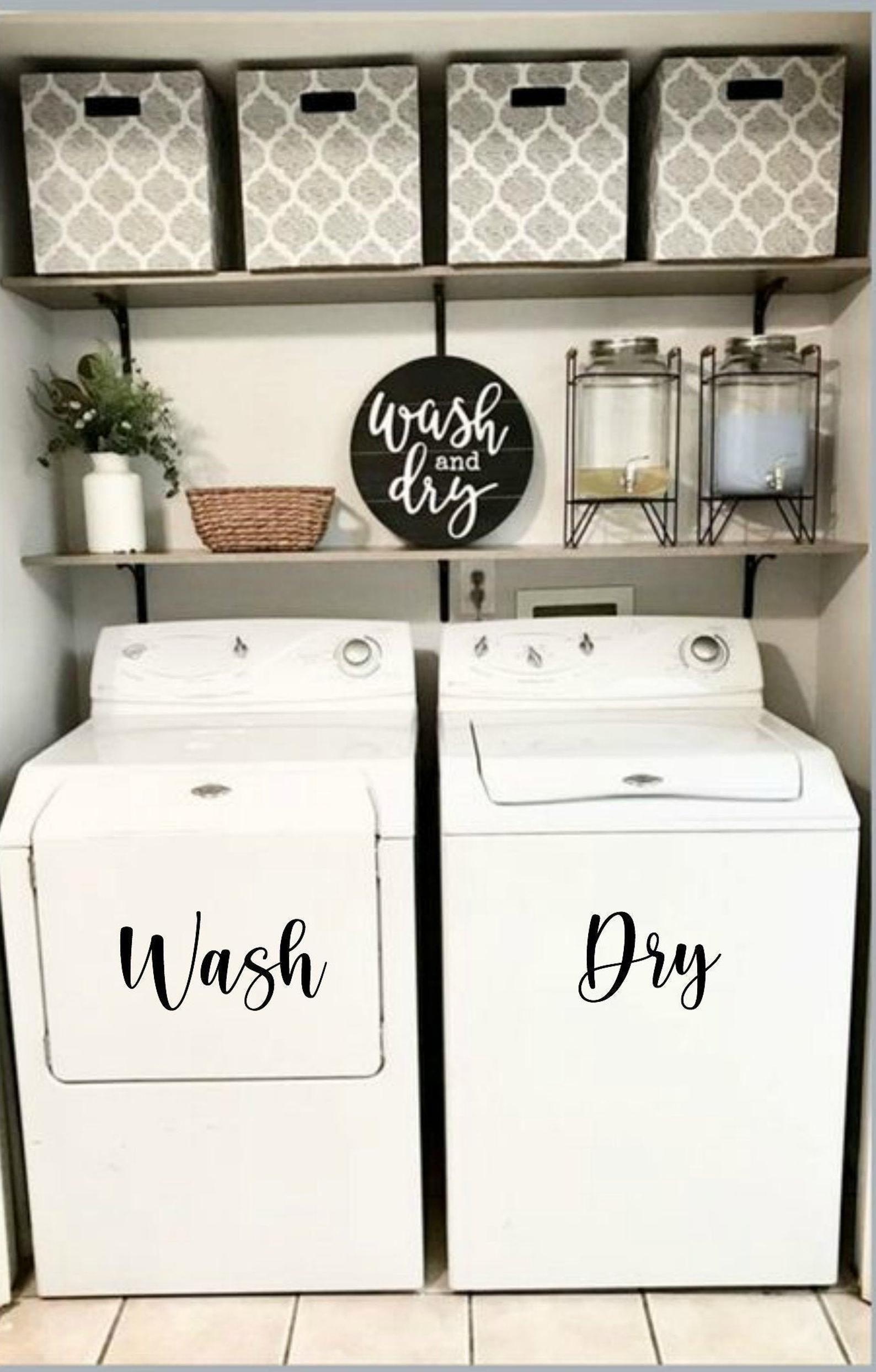 Washer and Dryer Decal // Laundry Room Decal // Wash and Dry Decal // Laundry Room Decor // Powder Room // Home Decor - Washer and Dryer Decal // Laundry Room Decal // Wash and Dry Decal // Laundry Room Decor // Powder Room // Home Decor -   16 home decor for cheap small houses ideas