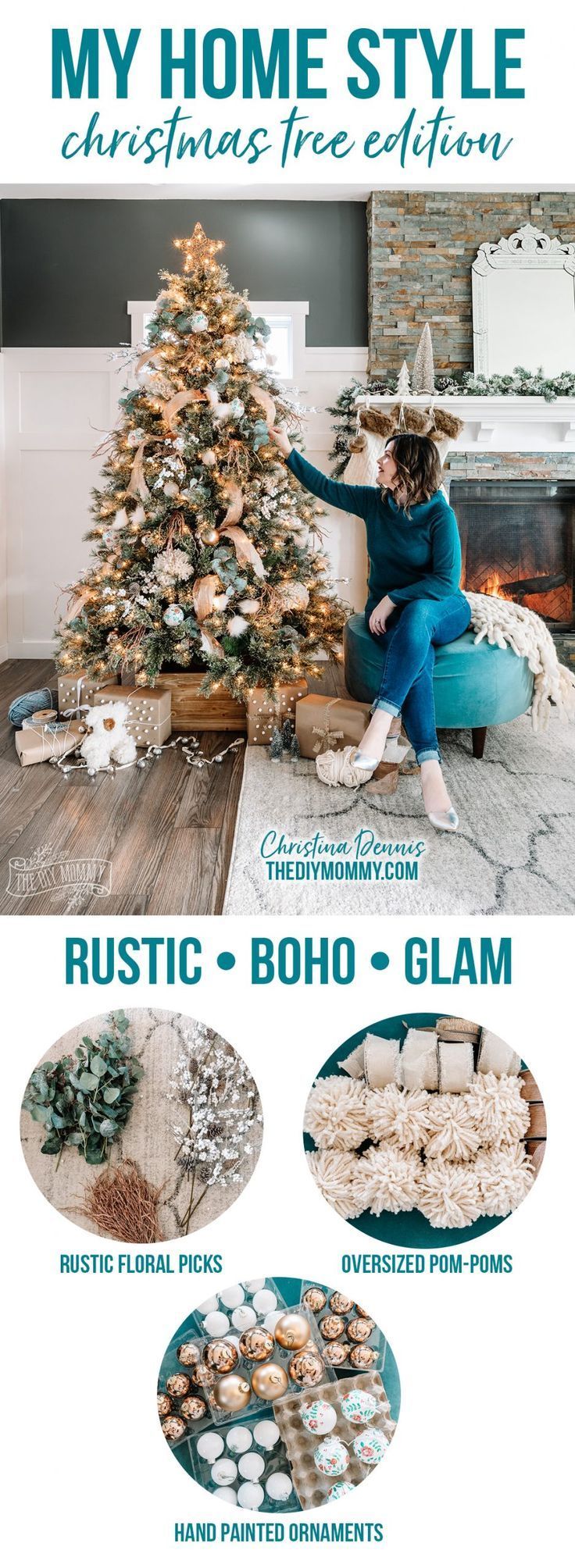 Rustic Boho Glam Christmas Tree Decorating Ideas | The DIY Mommy - Rustic Boho Glam Christmas Tree Decorating Ideas | The DIY Mommy -   17 christmas tree decor 2020 ideas
