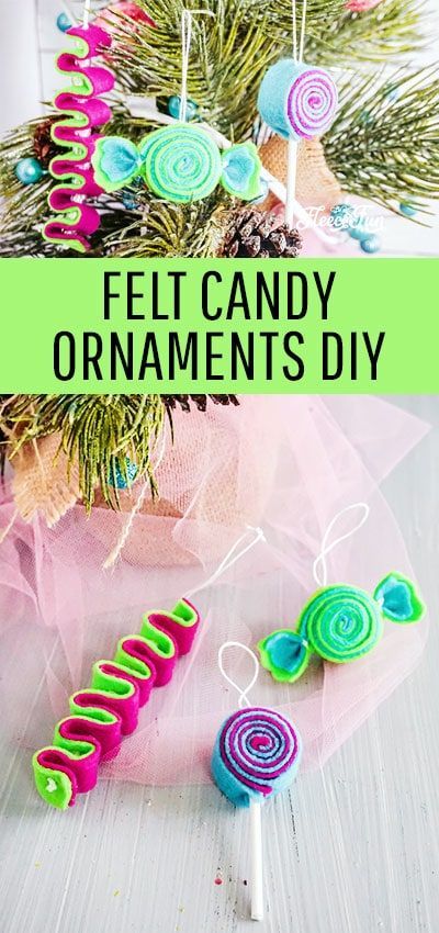 DIY Felt Candy Christmas Tree Ornaments - DIY Felt Candy Christmas Tree Ornaments -   17 diy tree topper fun ideas