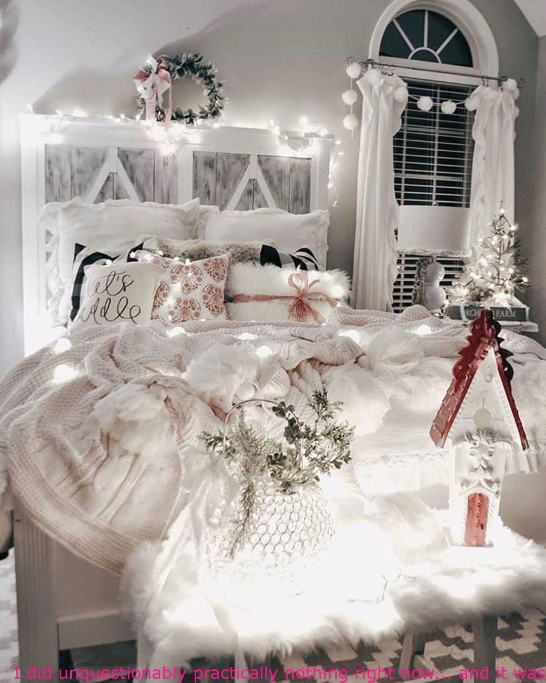 Superb setting for Christmas! Love how the bedroom looks now! Going all white! :) | Dynocy - Superb setting for Christmas! Love how the bedroom looks now! Going all white! :) | Dynocy -   18 christmas decor for bedroom cozy ideas