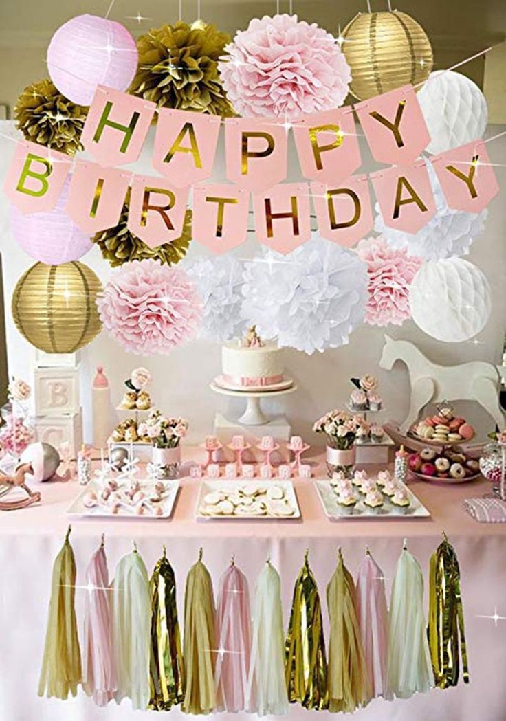 Girls Birthday Party - Pink Gold Birthday Decorations - Girls Birthday Party - Pink Gold Birthday Decorations -   18 room decor for birthday ideas