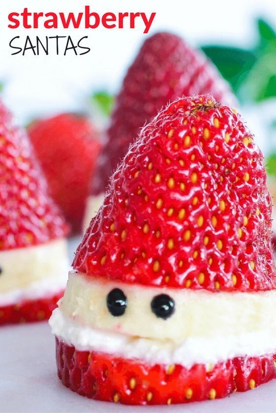 How to make healthy strawberry santas - How to make healthy strawberry santas -   18 xmas food for kids ideas