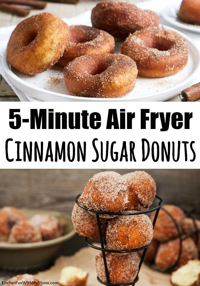 Cinnamon Sugar Air Fryer Donuts (4-ingredients) - Cinnamon Sugar Air Fryer Donuts (4-ingredients) -   19 air fryer recipes healthy breakfast ideas