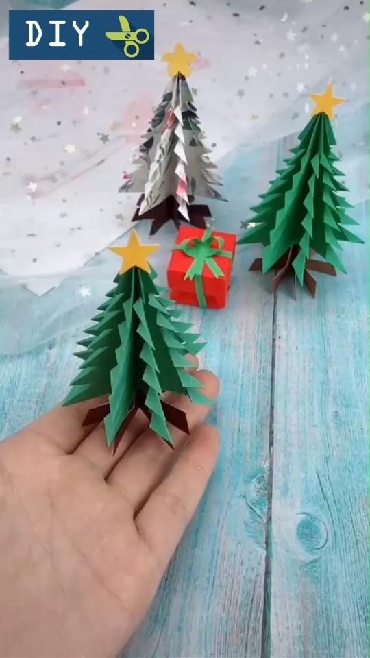 Beautiful Christmas pine Origami - Beautiful Christmas pine Origami -   19 diy christmas decorations for kids paper ideas