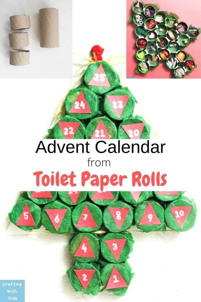 Advent Calendar Christmas Tree from a Toilet Paper or Paper Towel Roll - Advent Calendar Christmas Tree from a Toilet Paper or Paper Towel Roll -   19 diy christmas decorations for kids paper ideas