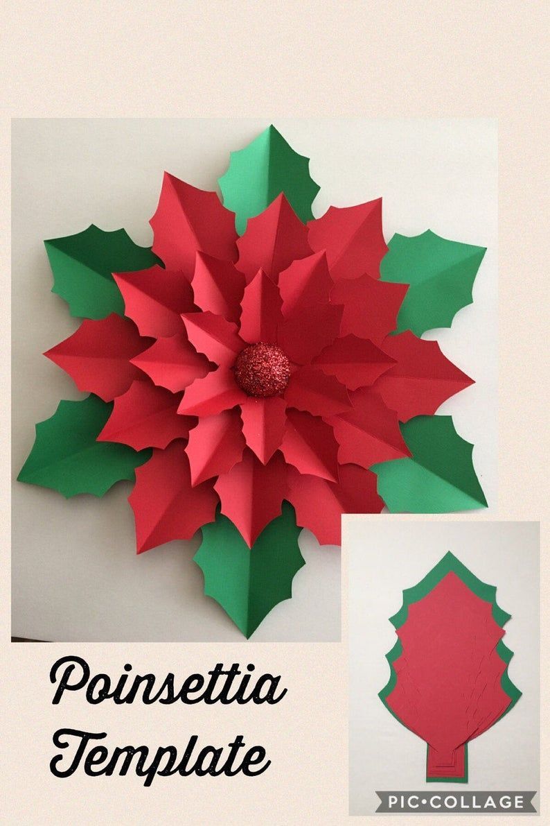 PDF Poinsettia Template - PDF Poinsettia Template -   19 diy christmas decorations for kids paper ideas