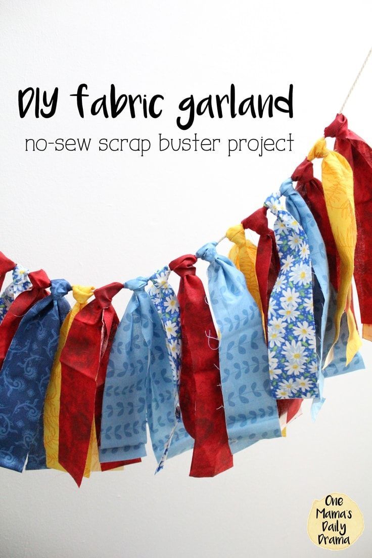DIY Fabric Garland No-Sew Scrap Buster Project | Ideas for the Home - DIY Fabric Garland No-Sew Scrap Buster Project | Ideas for the Home -   19 fabric crafts no sew scrap ideas
