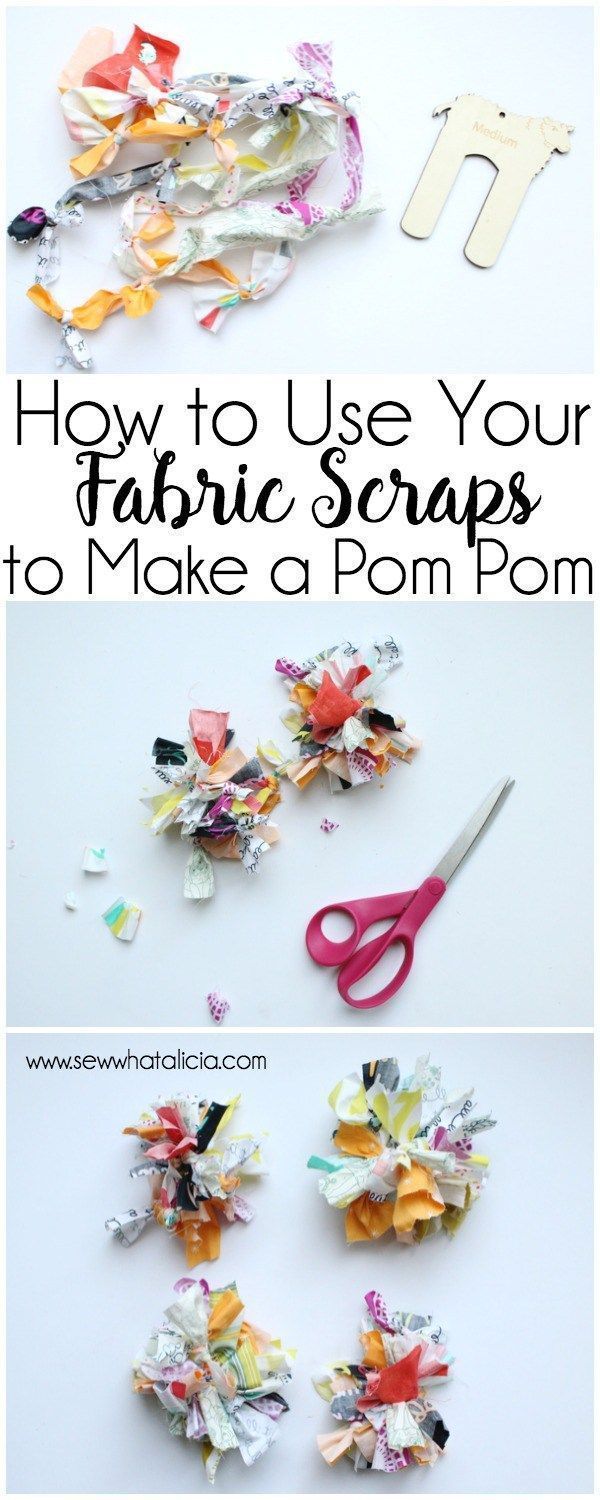 How to Use Your Fabric Scraps to Create a Pom Pom - How to Use Your Fabric Scraps to Create a Pom Pom -   19 fabric crafts no sew scrap ideas