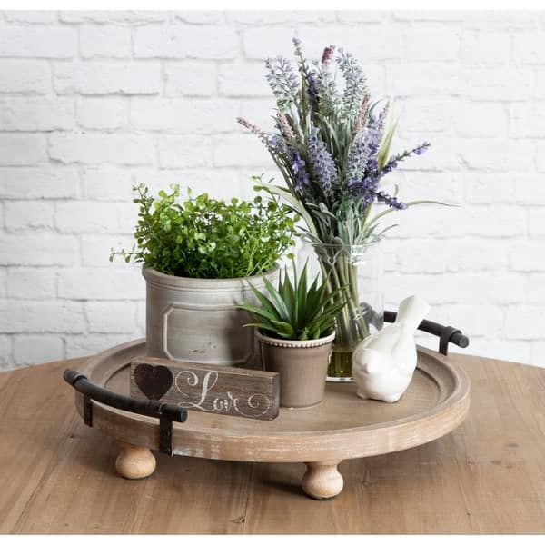 Kate and Laurel Bruillet Round Wooden Footed Tray - Kate and Laurel Bruillet Round Wooden Footed Tray -   19 farmhouse kitchen table decorations ideas