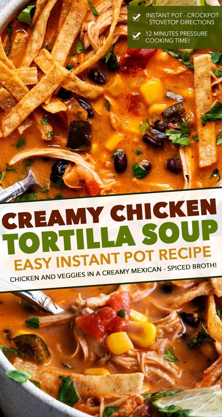 Creamy Chicken Tortilla Soup (Instant Pot Recipe) - The Chunky Chef - Creamy Chicken Tortilla Soup (Instant Pot Recipe) - The Chunky Chef -   19 instant pot recipes healthy family soup ideas