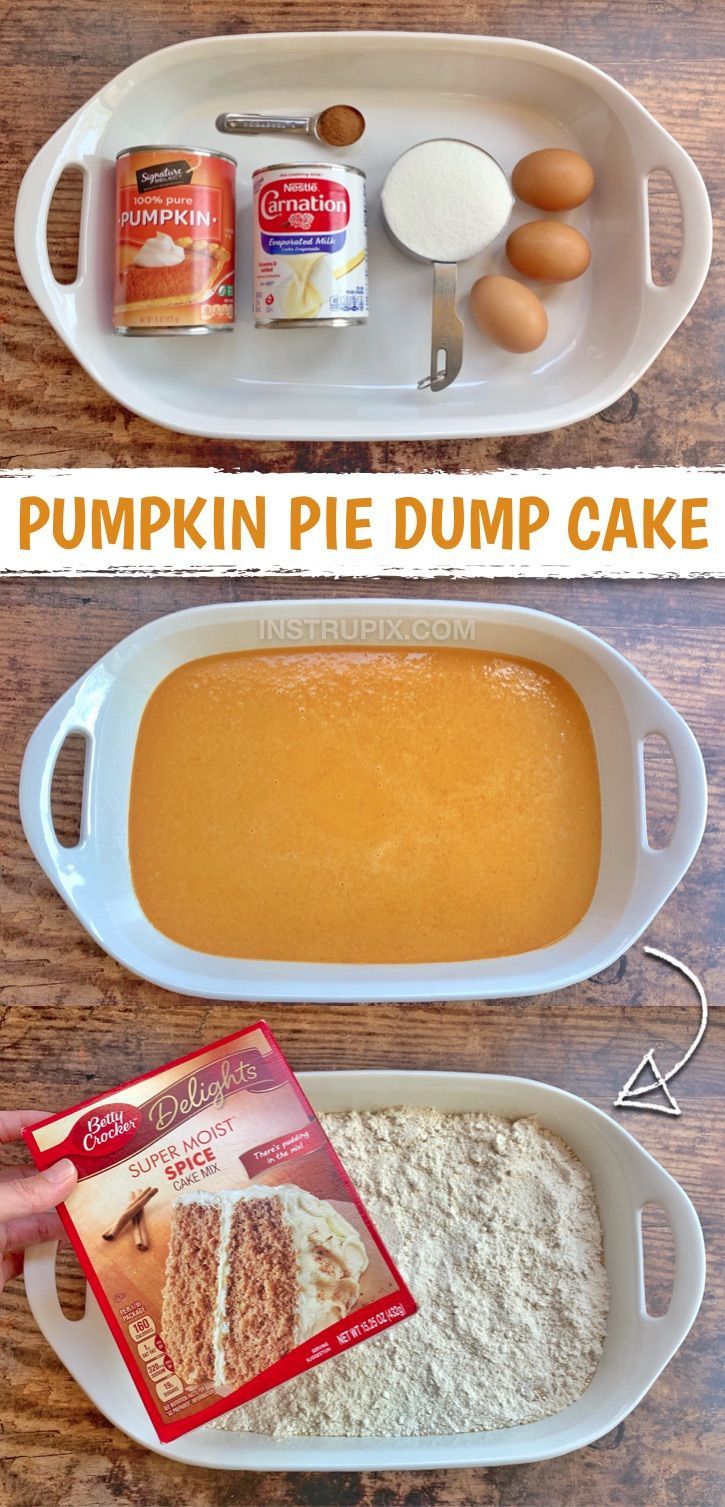 Easy Pumpkin Dessert Recipe (Dump Cake Made With Cake Mix) - Easy Pumpkin Dessert Recipe (Dump Cake Made With Cake Mix) -   19 pumpkin pie recipe easy condensed milk ideas