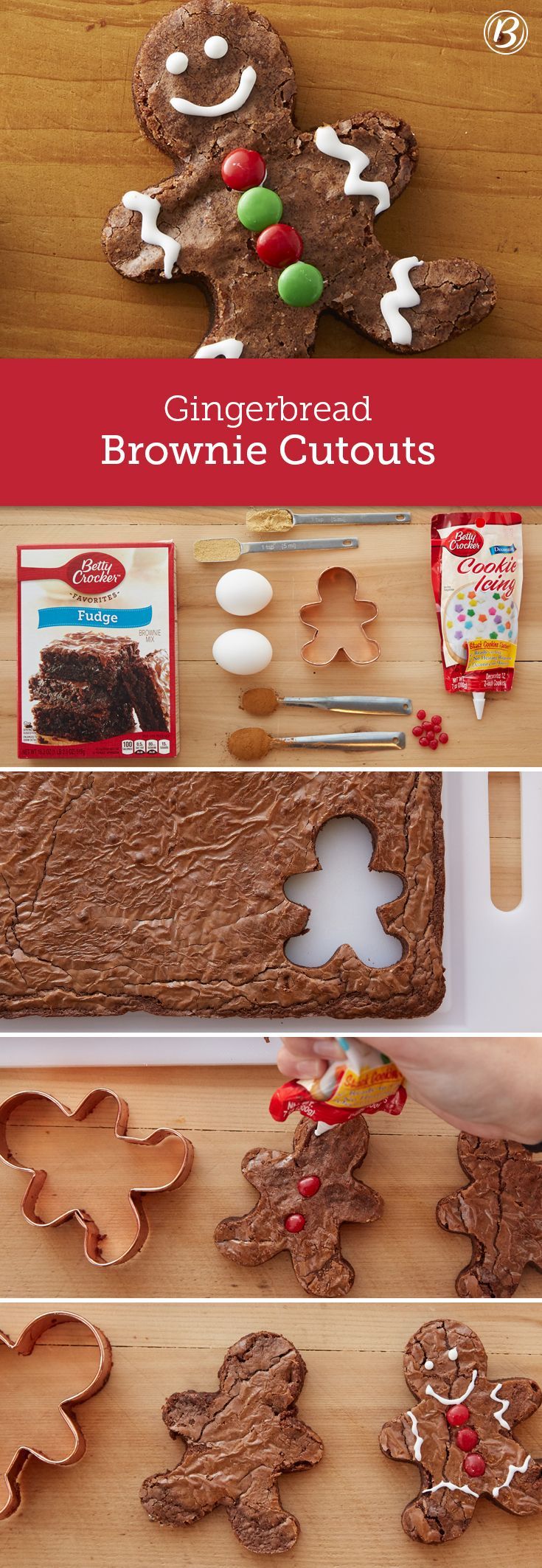 Gingerbread Brownie Cutouts - Gingerbread Brownie Cutouts -   24 xmas food easy diy ideas