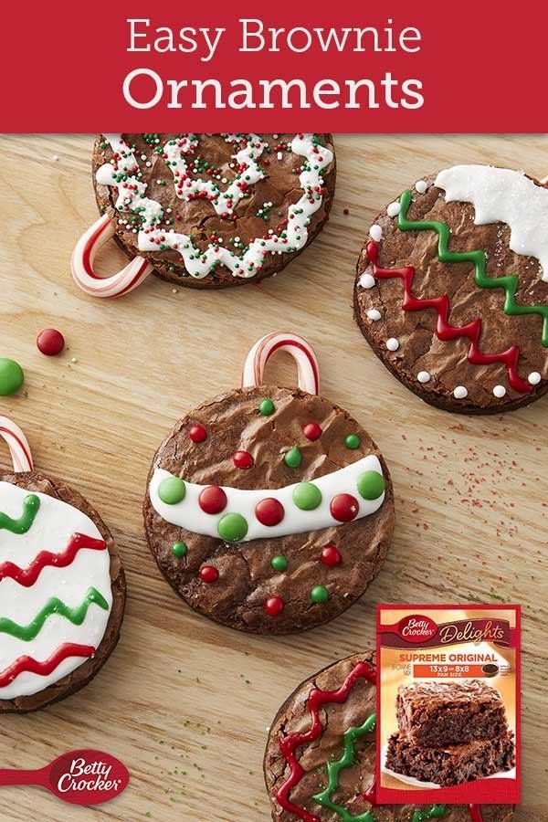 Easy Brownie Ornaments - Easy Brownie Ornaments -   24 xmas food easy diy ideas