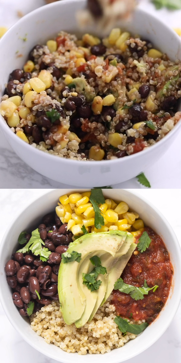Vegan Mexican Quinoa Bowls - Vegan Mexican Quinoa Bowls -   25 meal prep recipes vegetarian videos ideas