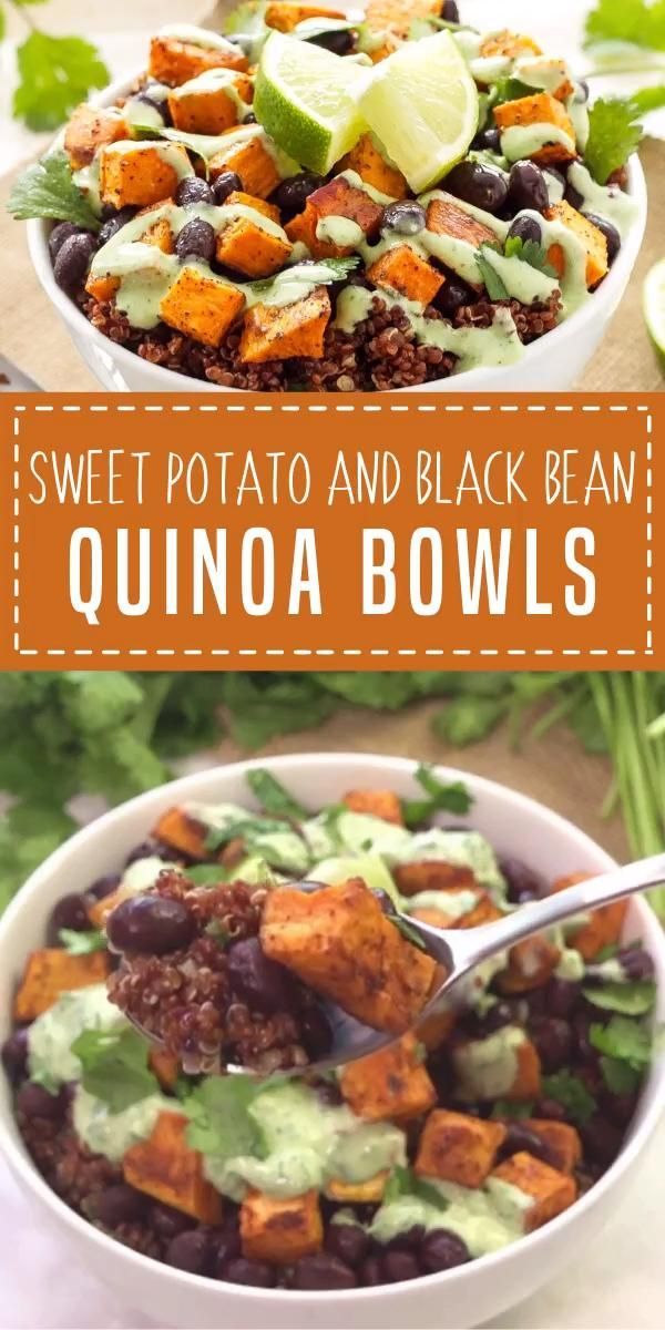 SWEET POTATO AND BLACK BEAN QUINOA BOWLS - SWEET POTATO AND BLACK BEAN QUINOA BOWLS -   25 meal prep recipes vegetarian videos ideas