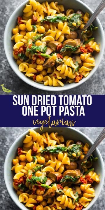Sun Dried Tomato One Pot Pasta - Sun Dried Tomato One Pot Pasta -   25 meal prep recipes vegetarian videos ideas