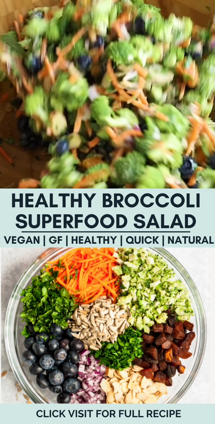 Broccoli & Blueberry Protein Super Salad -  Broccoli & Blueberry Protein Super Salad -   25 meal prep recipes vegetarian videos ideas